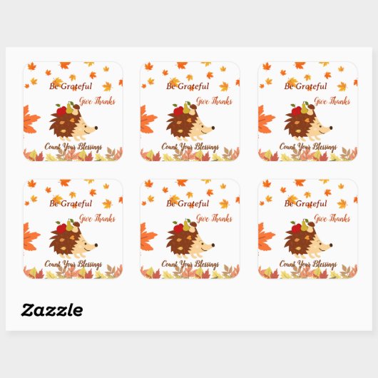 Cute Autumn Hedgehog Fall Harvest Sticker (Vel)