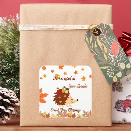 Cute Autumn Hedgehog Fall Harvest Sticker (Feestdagen)