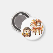 Cute Autumn Hedgehog with Harvest Ladder Illustrat Magneet (Voorkant / Achterkant)