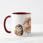 Cute Autumn Hedgehog with Harvest Ladder Illustrat Mok (Links)
