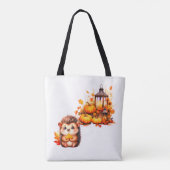 Cute Autumn Hedgehog with Harvest Ladder Illustrat Tote Bag (Achterkant)