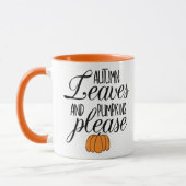Cute Autumn Leaves en Pumpkins Alsjeblieft koffie Mok (Links)