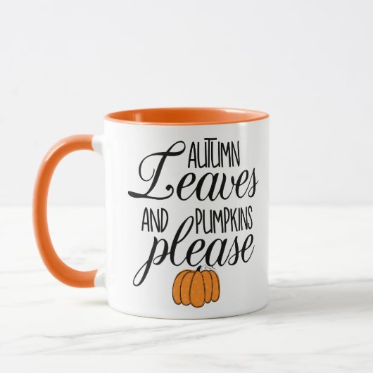 Cute Autumn Leaves en Pumpkins Alsjeblieft koffie Mok (Links)