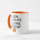 Cute Autumn Leaves en Pumpkins Alsjeblieft koffie Mok (Voorkant links)