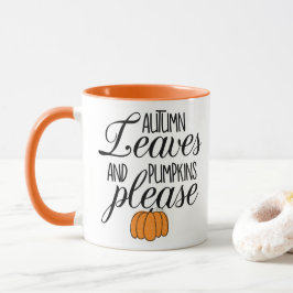 Cute Autumn Leaves en Pumpkins Alsjeblieft koffie Mok