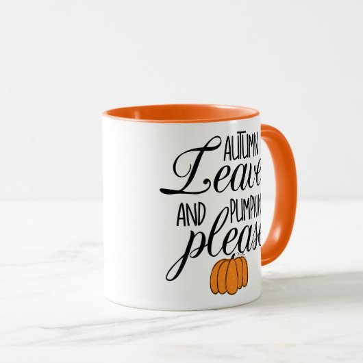 Cute Autumn Leaves en Pumpkins Alsjeblieft koffie Mok (Voorkant rechts)