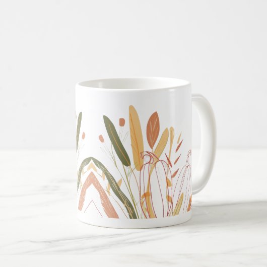 Cute Autumn Leaves Pattern Koffiemok (Voorkant rechts)