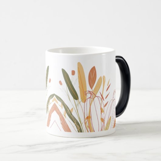 Cute Autumn Leaves Pattern Magische Mok (Voorkant rechts)