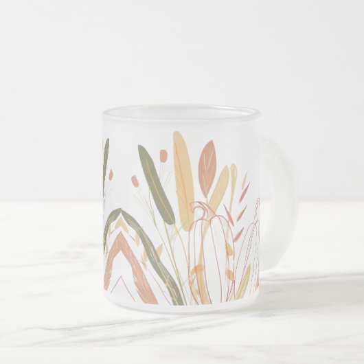 Cute Autumn Leaves Pattern Matglas Koffiemok (Voorkant rechts)