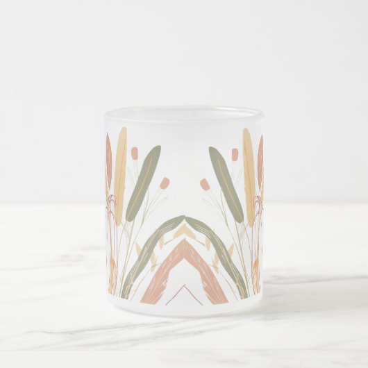 Cute Autumn Leaves Pattern Matglas Koffiemok (Center)