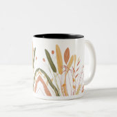 Cute Autumn Leaves Pattern Tweekleurige Koffiemok (Voorkant rechts)