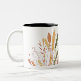 Cute Autumn Leaves Pattern Tweekleurige Koffiemok