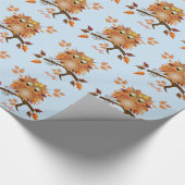 Cute Autumn Owl & douanenaam Cadeaupapier (Hoek)