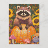 Cute Autumn Raccoon Briefkaart (Voorkant)