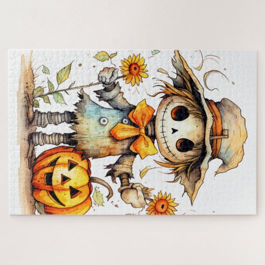 Cute Autumn Scarecrow Legpuzzel (Horizontaal)