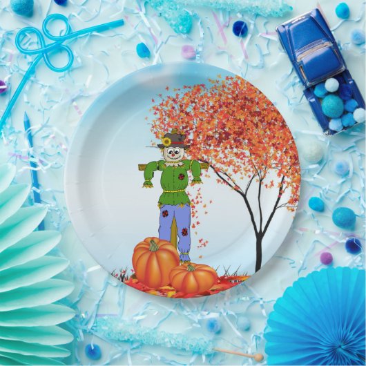 Cute Autumn Scarecrow Paper Bord (Feest)