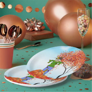 Cute Autumn Scarecrow Paper Bord