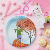 Cute Autumn Scarecrow Paper Bord (Feest)