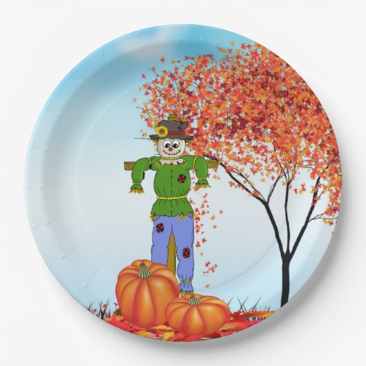 Cute Autumn Scarecrow Paper Bord (Voorkant)