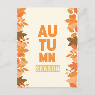 Cute Autumn Season with Leaves Feestdagenkaart