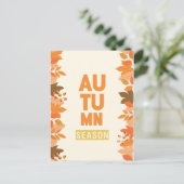 Cute Autumn Season with Leaves Feestdagenkaart (Staand voorkant)