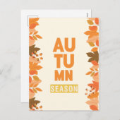 Cute Autumn Season with Leaves Feestdagenkaart (Voorkant / Achterkant)