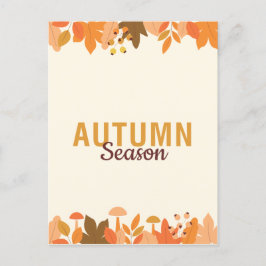 Cute Autumn Season with Leaves Feestdagenkaart