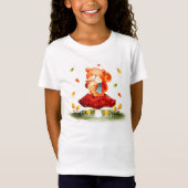 Cute Autumn Squirrel op paddenstoel T-shirt (Voorkant)