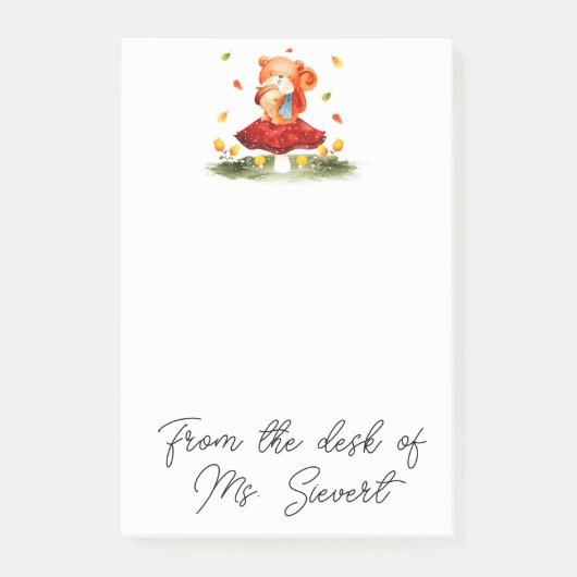 Cute Autumn Squirrel Post-it® Notes (Voorkant)