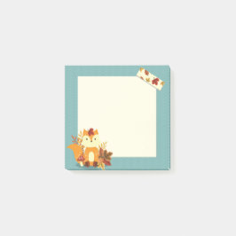 Cute Autumn Time Fox 3 inch x 3 inch Post-it® note