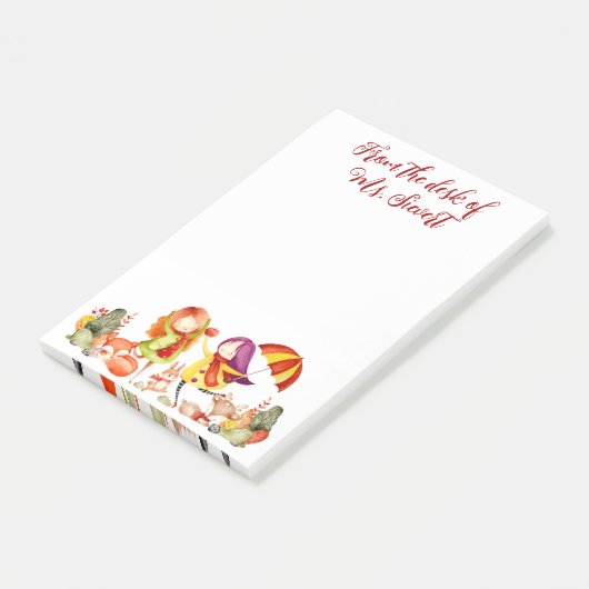 Cute Autumn Time Fun Playmates Post-it® Notes (Schuin)