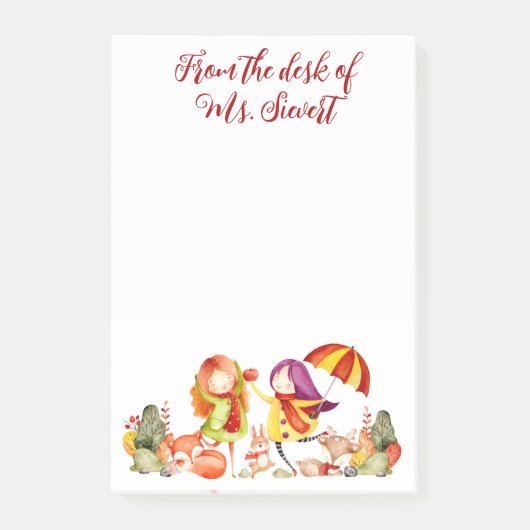 Cute Autumn Time Fun Playmates Post-it® Notes (Voorkant)