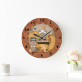 Cute Autumn Wall Clock Grote Klok (Huis)