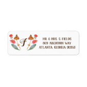 Cute Autumn Waterverf Wreator Monogram Etiket (Voorkant)