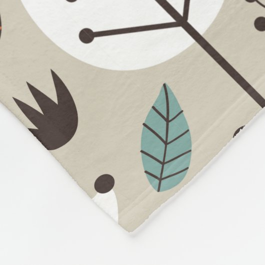 Cute Autumn Woodland Animals Pattern Fleece Deken (Hoek)