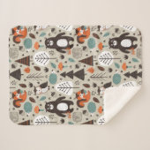 Cute Autumn Woodland Animals Pattern Sherpa Deken (Voorkant (horizontaal))