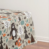 Cute Autumn Woodland Animals Pattern Tafelkleed (Voorbeeld)