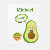Cute Avacado Hand Drawn name Guacamole Fruit Fleece Deken (Voorkant)