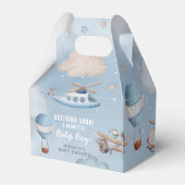 Cute Aviation Airplane Boy Baby shower Bedankdoosjes (Achterkant)