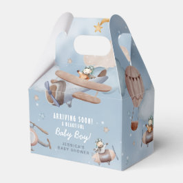 Cute Aviation Airplane Boy Baby shower Bedankdoosjes