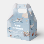 Cute Aviation Airplane Boy Birthday Party Bedankdoosjes (Achterkant)