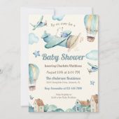 Cute Aviation Theme Baby shower for Boy Kaart (Voorkant)