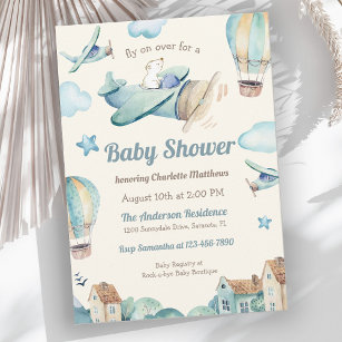Cute Aviation Theme Baby shower for Boy Kaart