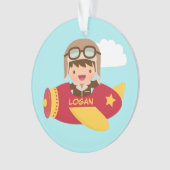 Cute Aviator Boy Airplane Kinder Room Decor Ornament (voorkant)
