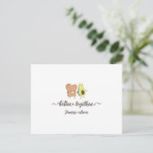 Cute Avocado and Toast Better Together Personalize Briefkaart (Staand voorkant)