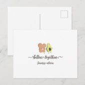 Cute Avocado and Toast Better Together Personalize Briefkaart (Voorkant / Achterkant)