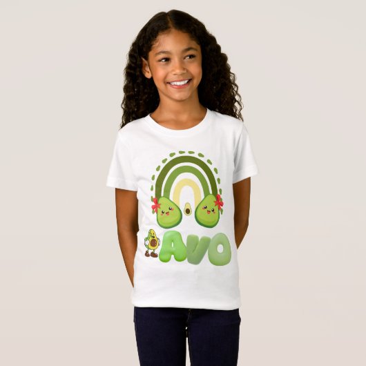 Cute Avocado "Avo" Design – Fun & Playful  T-shirt (Voorkant volledig)