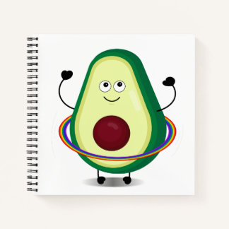 Cute Avocado Cartoon Hula Hoop Spiral Notitieboek