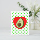 Cute Avocado-Cartoon in het Briefkaart van het rod (Staand voorkant)