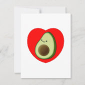 Cute Avocado-Cartoon in het Briefkaart van het rod (Voorkant)